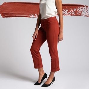 Betabrand burnt orange crop lite dress pant yoga pants